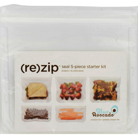 Blue Avocado Bag - Re-zip - Seal Starter Kit - Clear - 5 Pieces