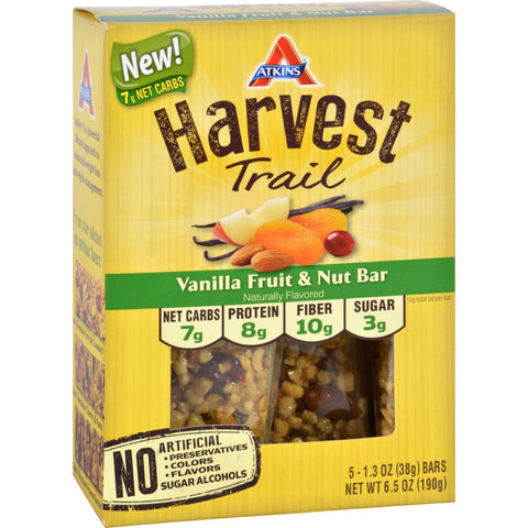Atkins Harvest Trail Bar - Vanilla Fruit And Nut - 1.3 Oz - 5 Count