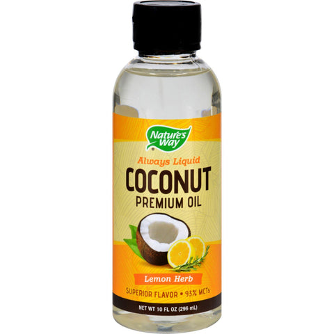 Natures Way Coconut Oil - Premium - Lemon Herb - 10 Oz