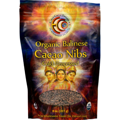 Earth Circle Organics Cacao Nibs - Organic - Balinese Raw - 8 Oz