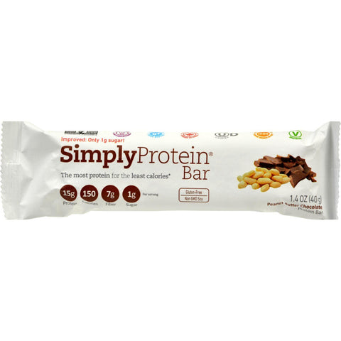 Simplyprotein Protein Bar - Peanut Butter Chocolate - 1.41 Oz - Case Of 12