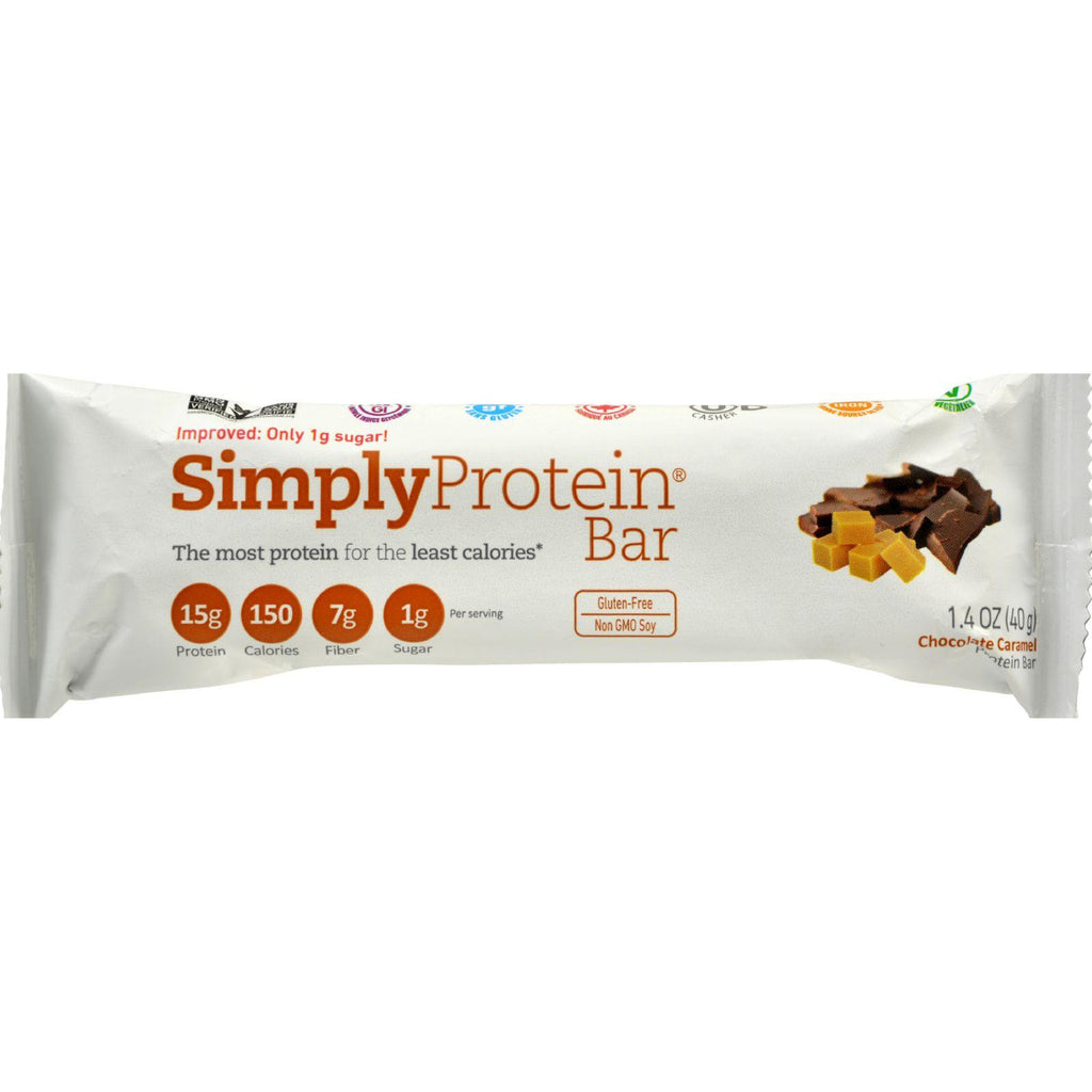 Simplyprotein Protein Bar - Chocolate Caramel Peanut - 1.41 Oz - Case Of 12