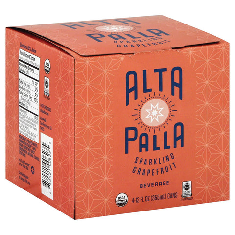 Alta Palla Organic Sparking Fruit Juice - Grapefruit - Case Of 6 - 12 Fl Oz.