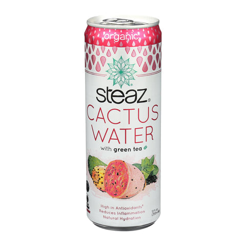 Steaz Cactus Water With Green Tea - Case Of 12 - 12 Oz.
