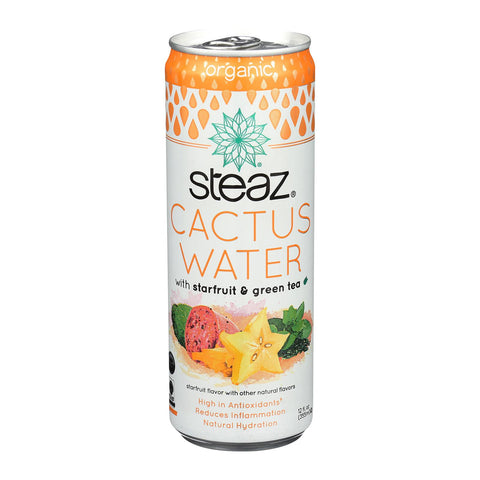 Steaz Cactus Water - Starfruit And Green Tea - Case Of 12 - 12 Oz.